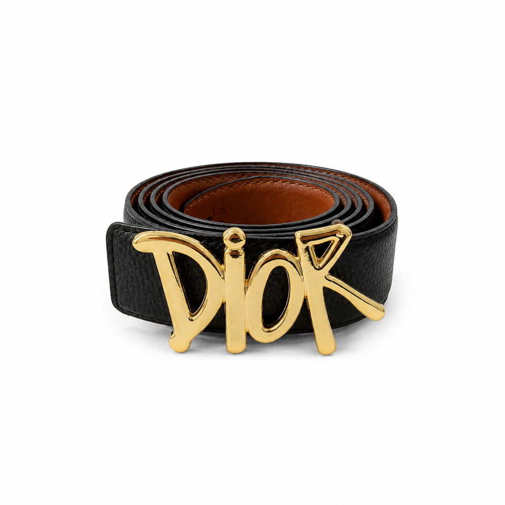 Dior Gold Tokalı Deri Kemer