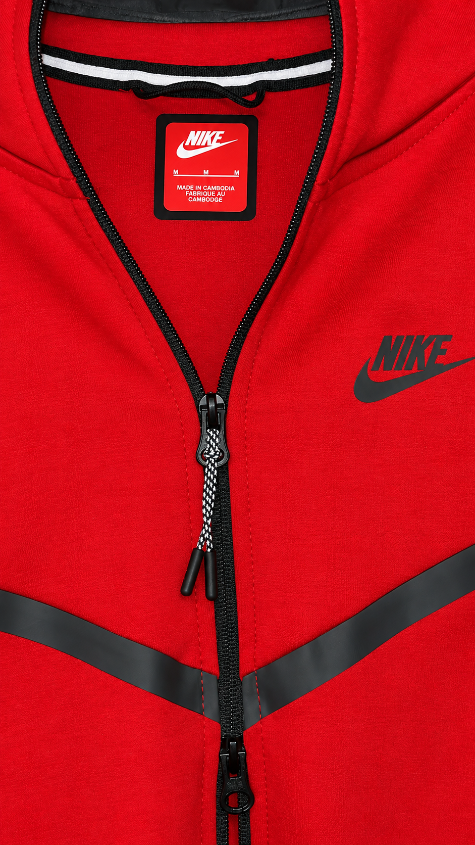 Nike Tech Fleece Fermuarlı Kapüşonlu Üst Kırmızı