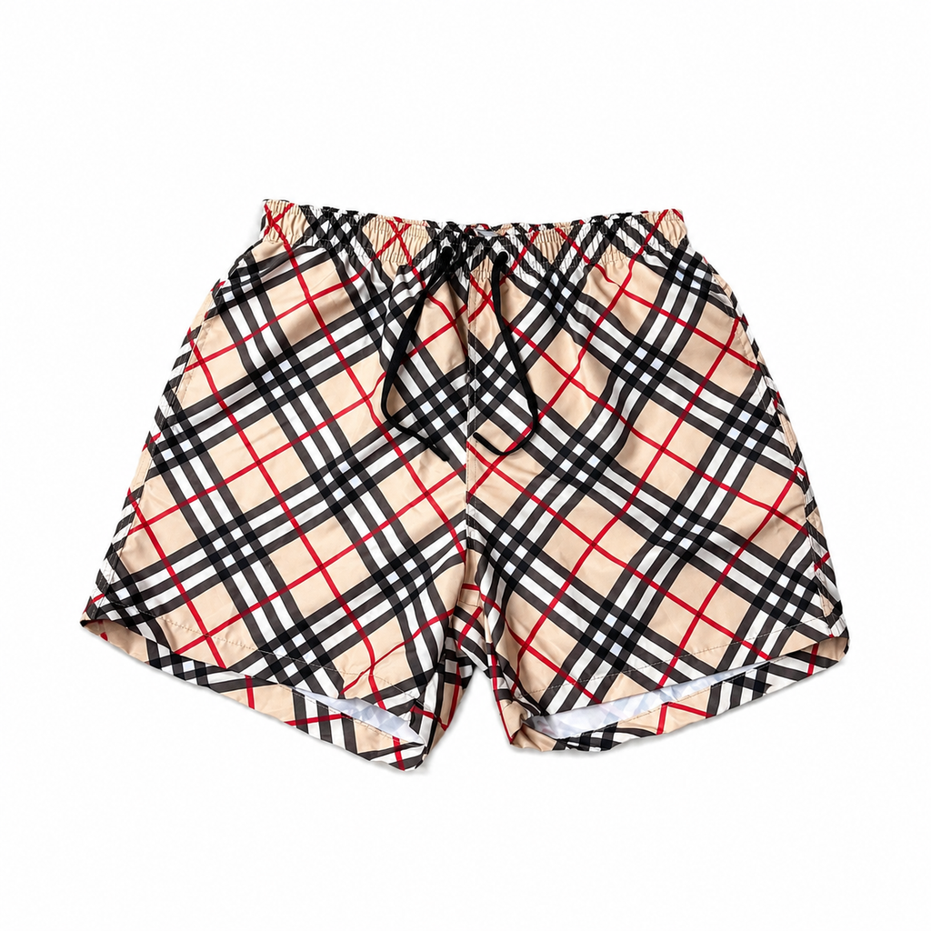 Burberry Bej Ekose Premium Deniz Şortu