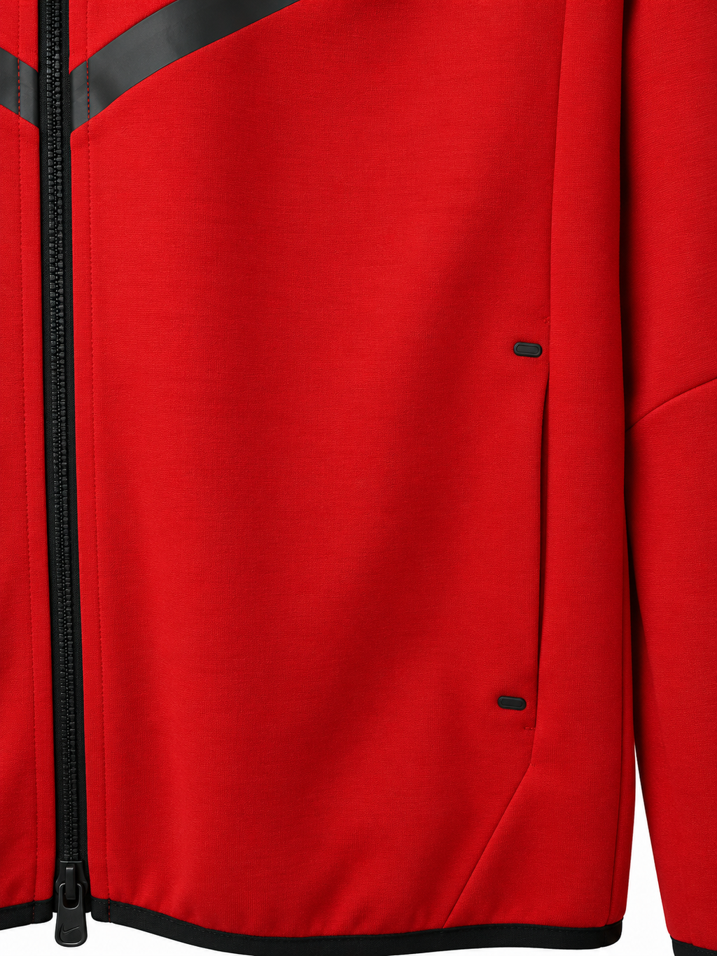Nike Tech Fleece Fermuarlı Kapüşonlu Üst Kırmızı