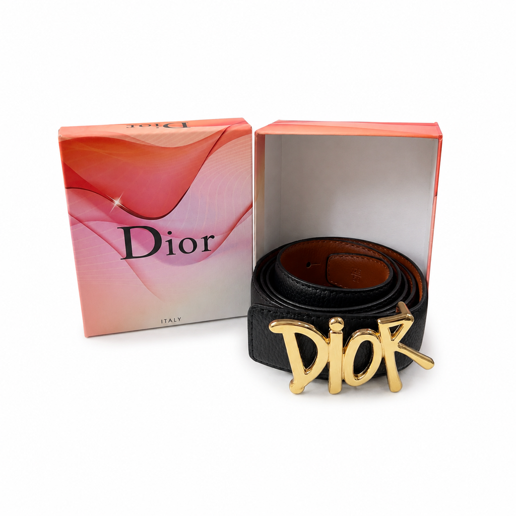 Dior Gold Tokalı Deri Kemer
