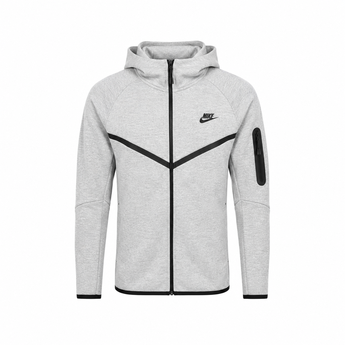Nike Tech Fleece Fermuarlı Kapüşonlu Üst Gri