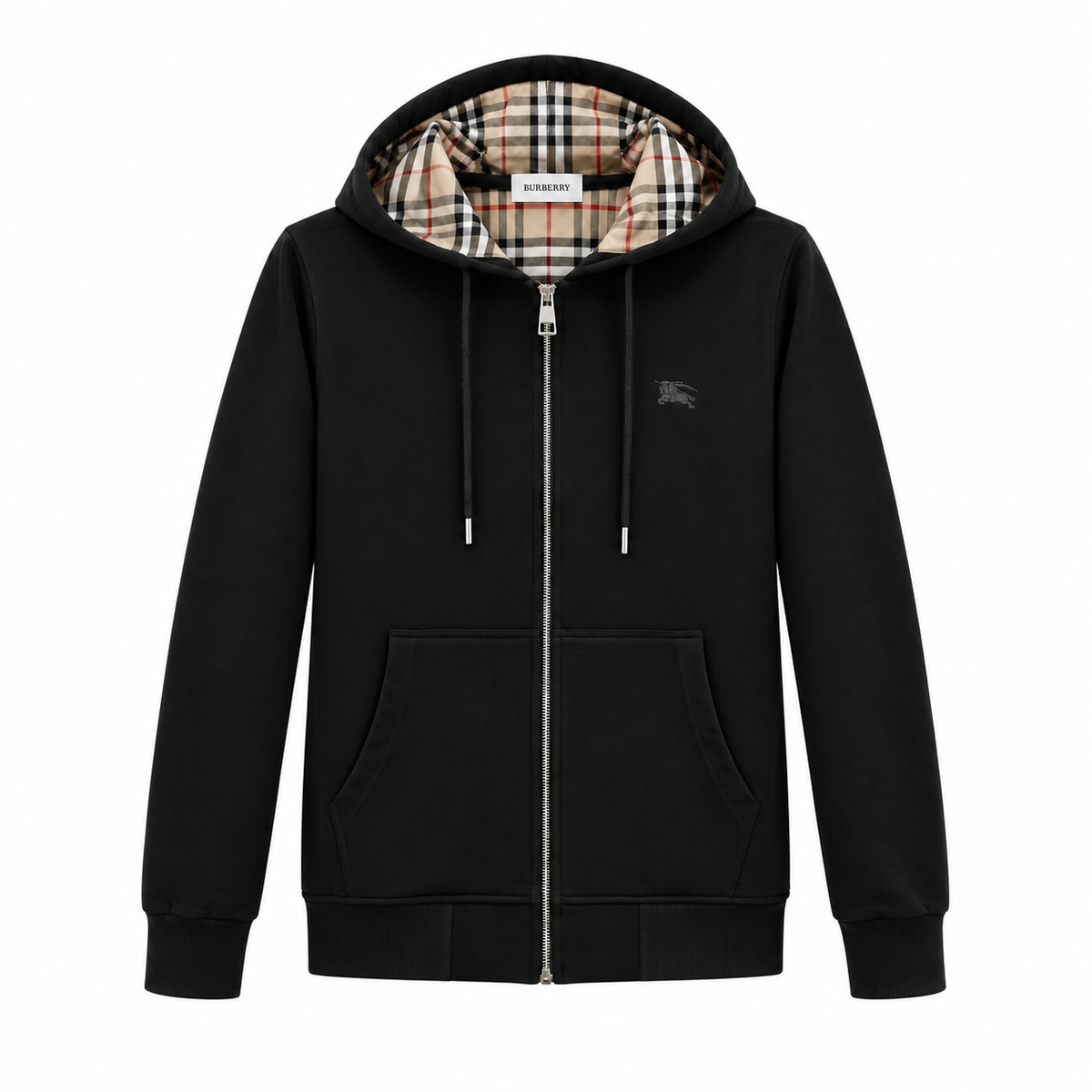 Burberry Fermuarlı Kapüşonlu Hırka - Siyah