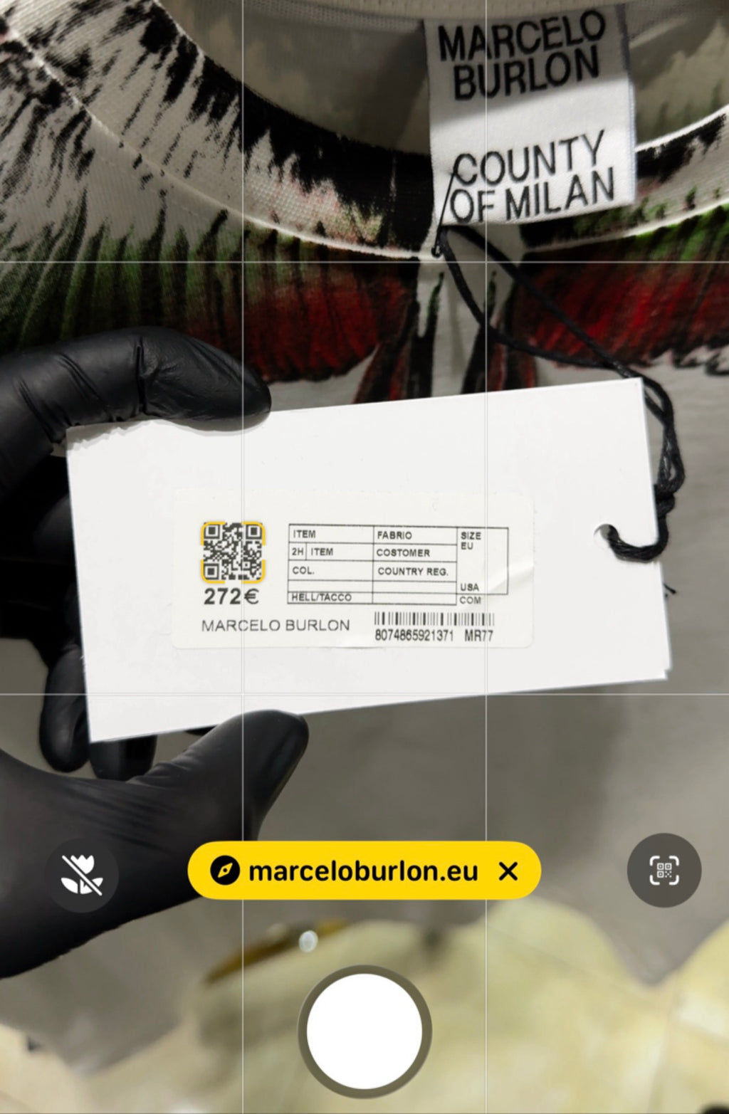 Marcelo Burlon Wings Beyaz Oversize Tişört