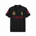 Polo London Nakışlı Polo Yaka Tişört Siyah