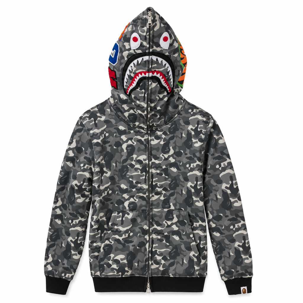 Bape Shark Camo Full Zip Hoodie