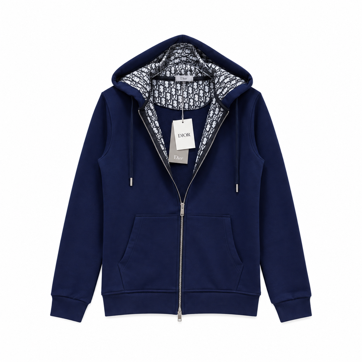 Dior Oblique Fermuarlı Hoodie – Lacivert