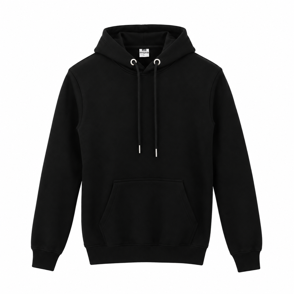Basic Siyah Slim Fit Hoodie