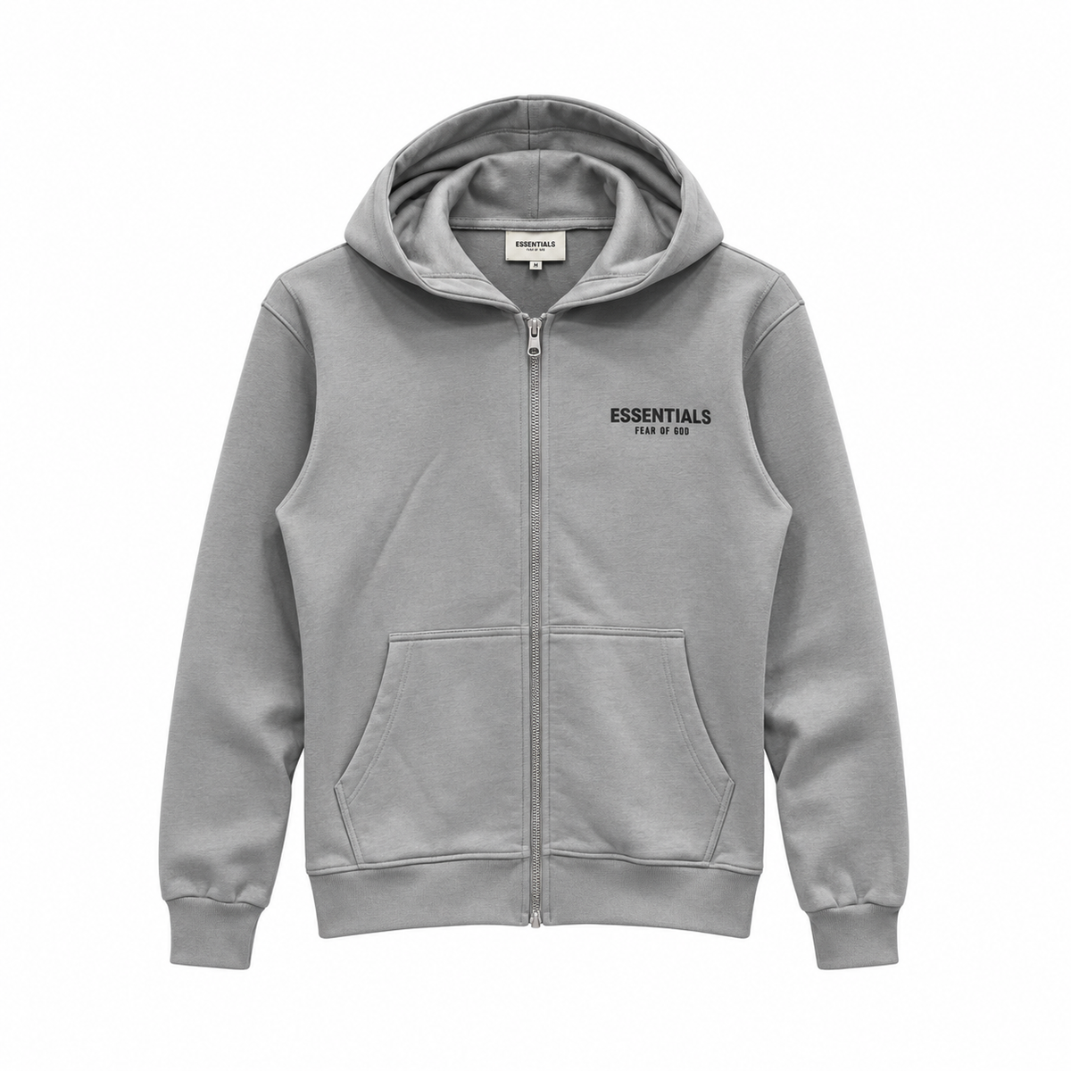 Essentials Fear of God Gri Fermuarlı Hoodie