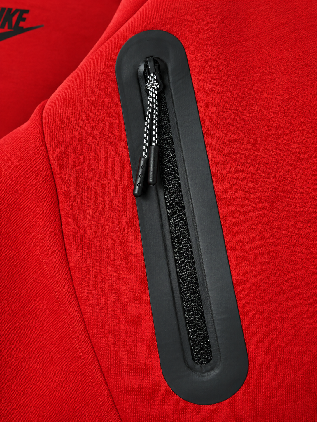 Nike Tech Fleece Fermuarlı Kapüşonlu Üst Kırmızı