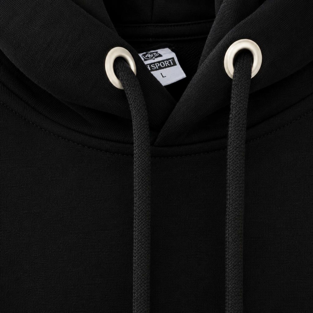 Basic Siyah Slim Fit Hoodie