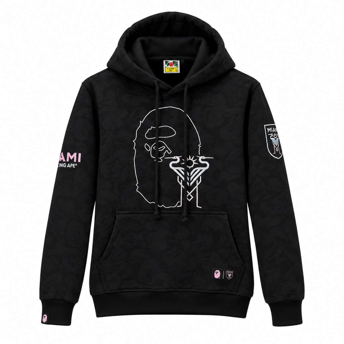 Bape x Miami Premium Siyah Hoodie