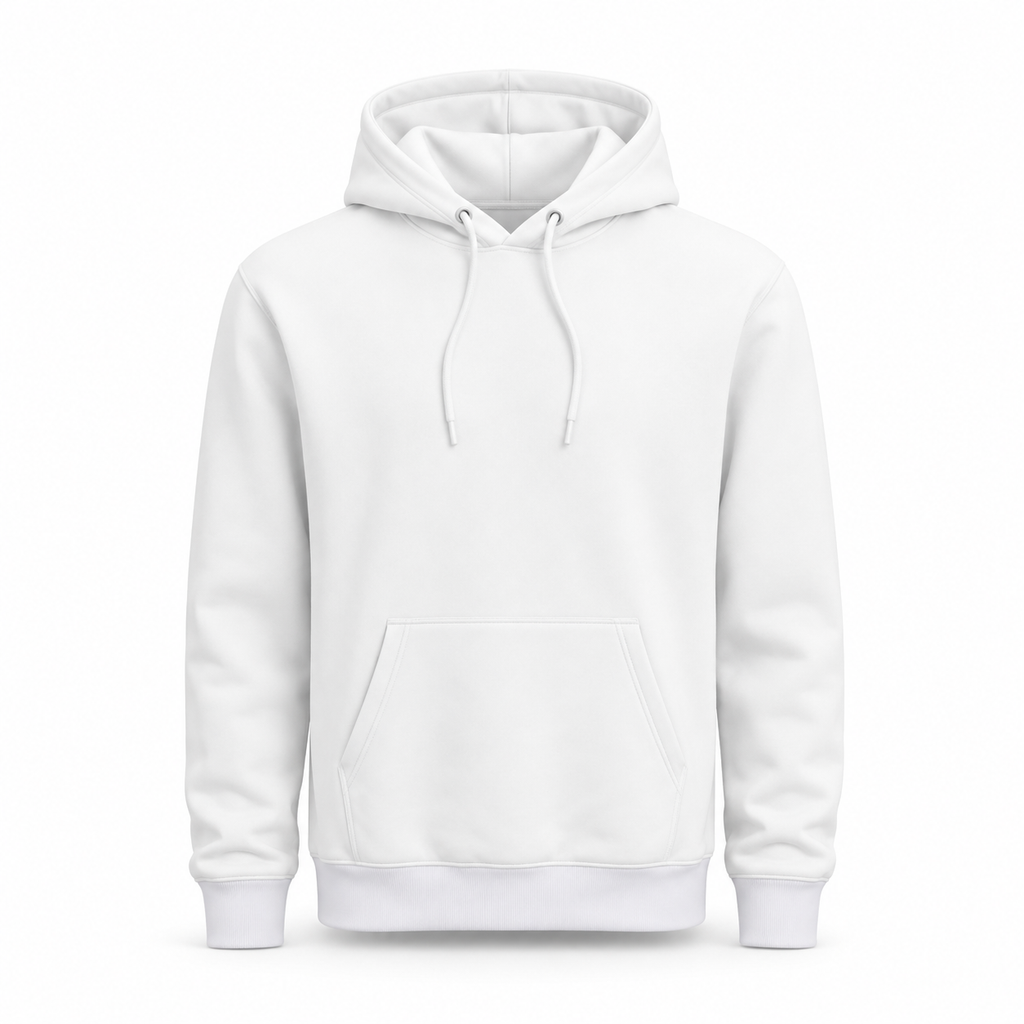Basic Beyaz Hoodie