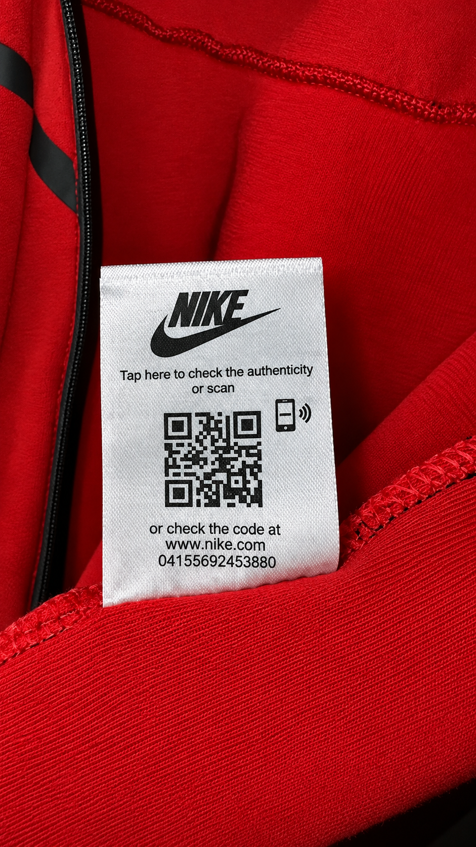 Nike Tech Fleece Fermuarlı Kapüşonlu Üst Kırmızı