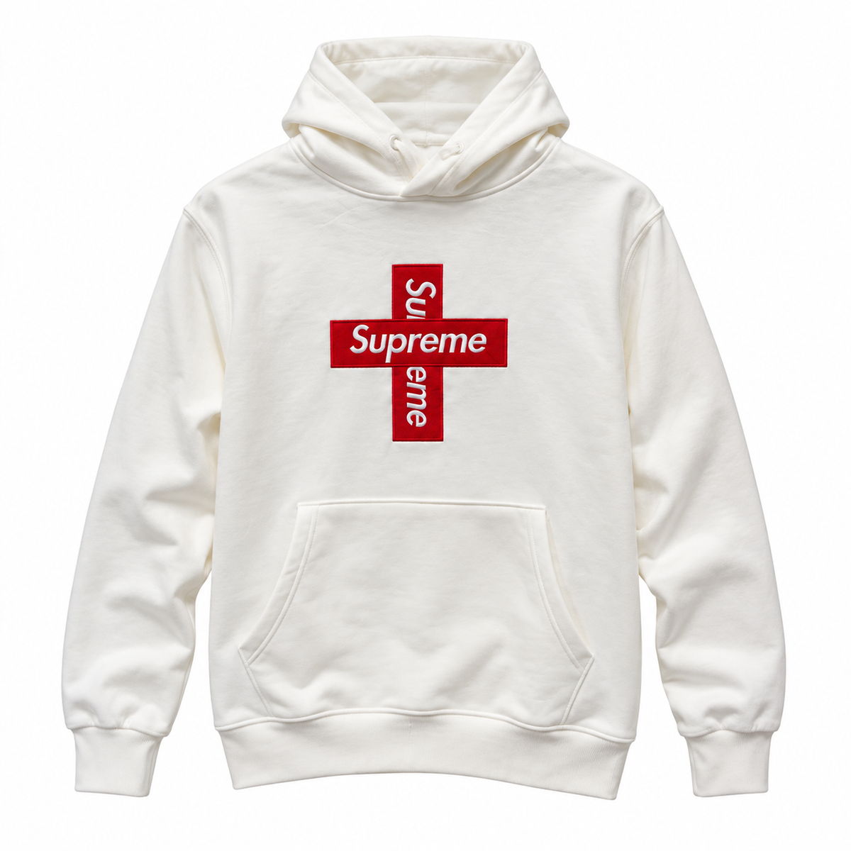 Supreme Cross Beyaz Hoodie