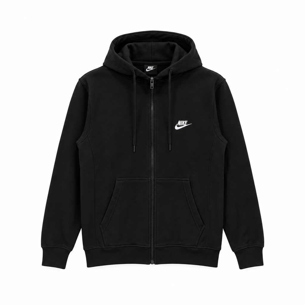 Nike Fermuarlı Kapüşonlu Siyah Hırka