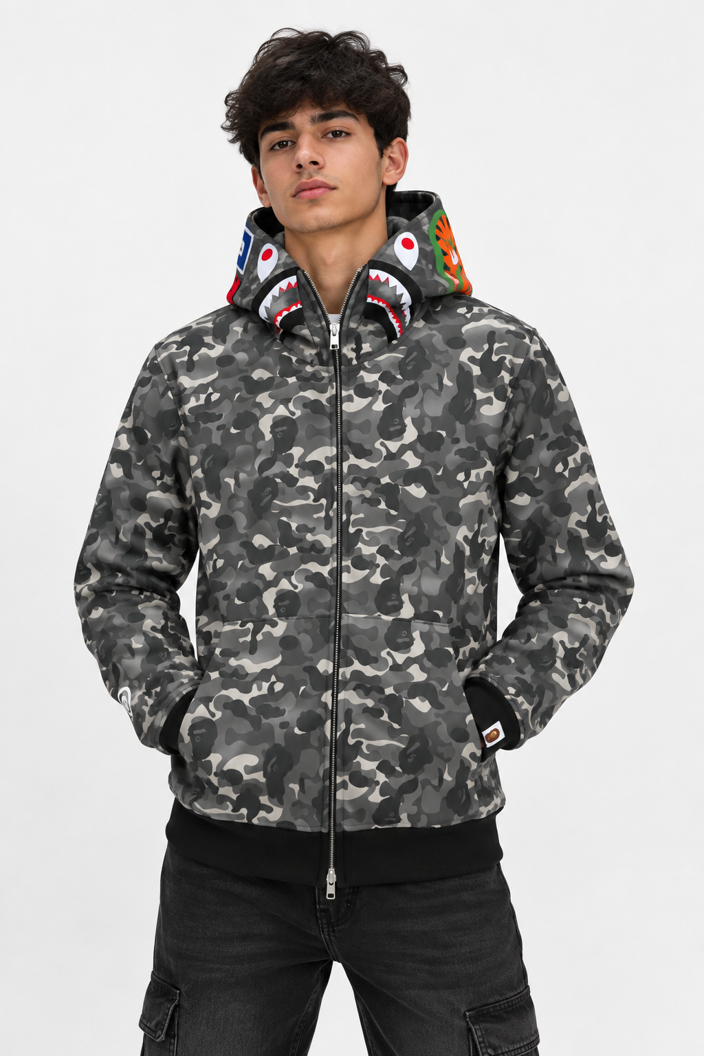 Bape Shark Camo Full Zip Hoodie