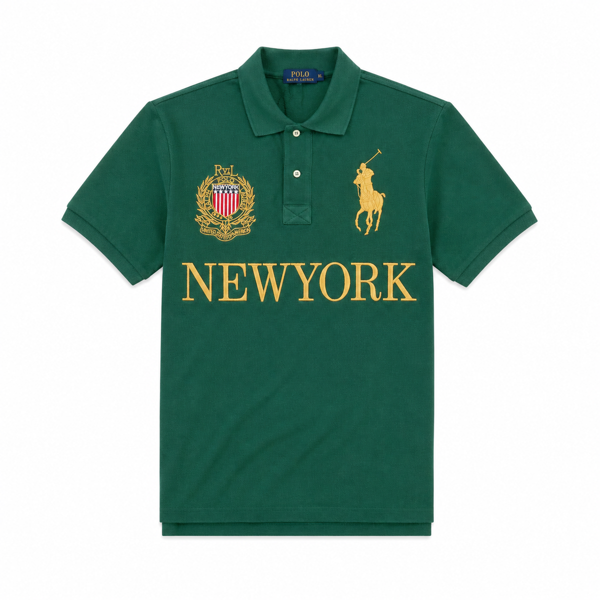 Polo New York Nakışlı Polo Yaka Tişört Yeşil