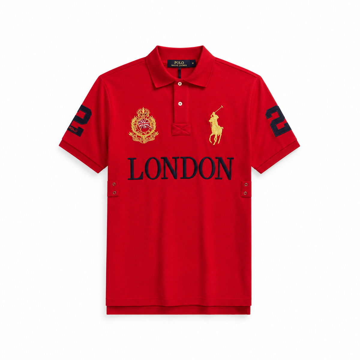 Polo London Nakışlı Polo Yaka Tişört Kırmızı