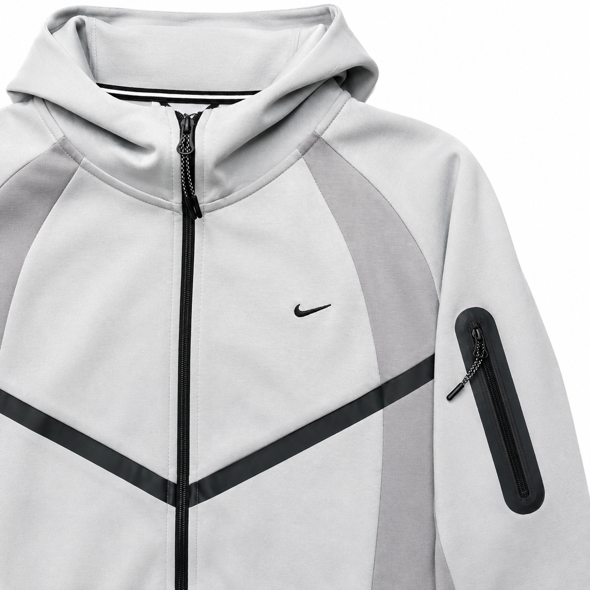 Nike Tech Fleece 2026 Kapüşonlu Beyaz Gri