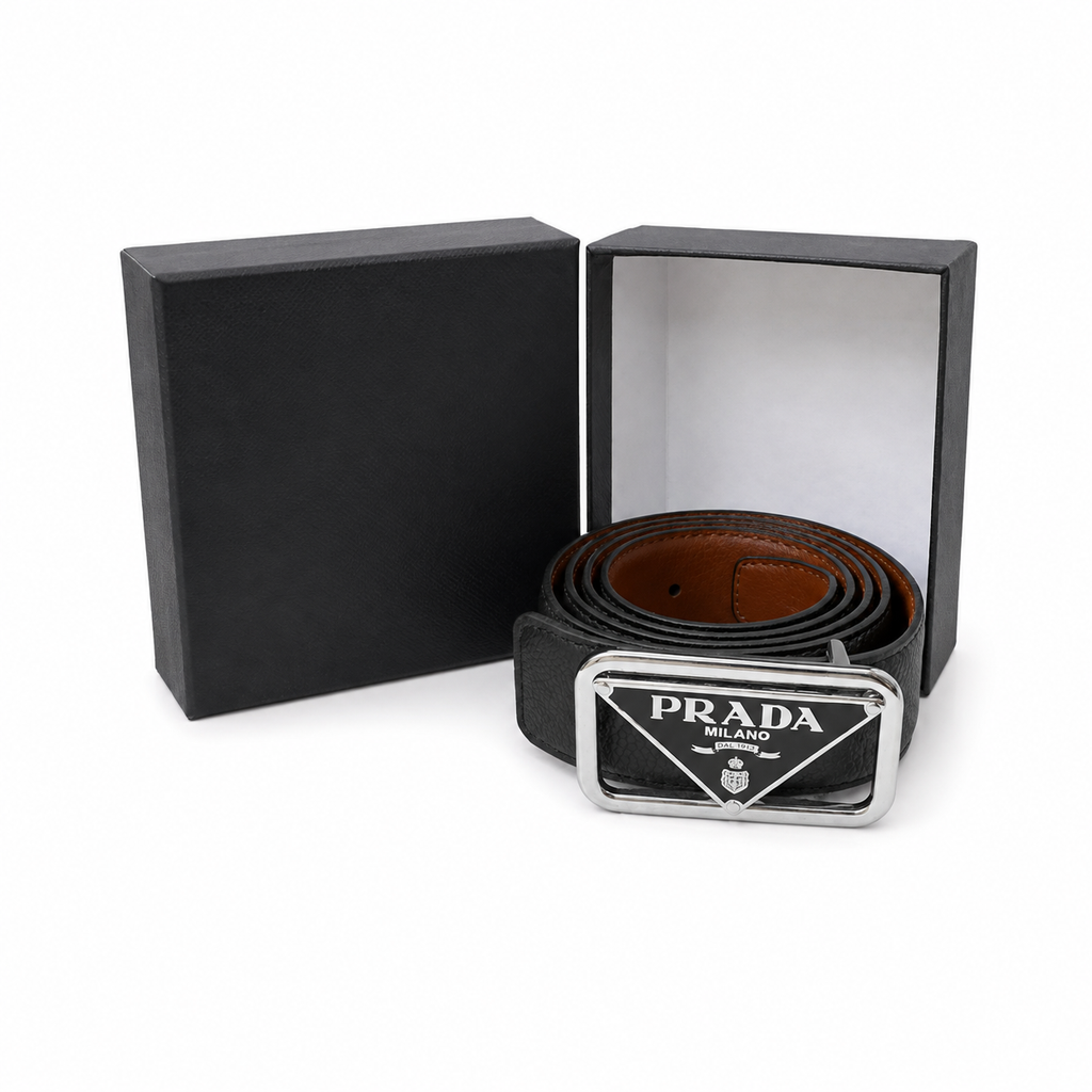 Prada Silver Tokalı Deri Kemer