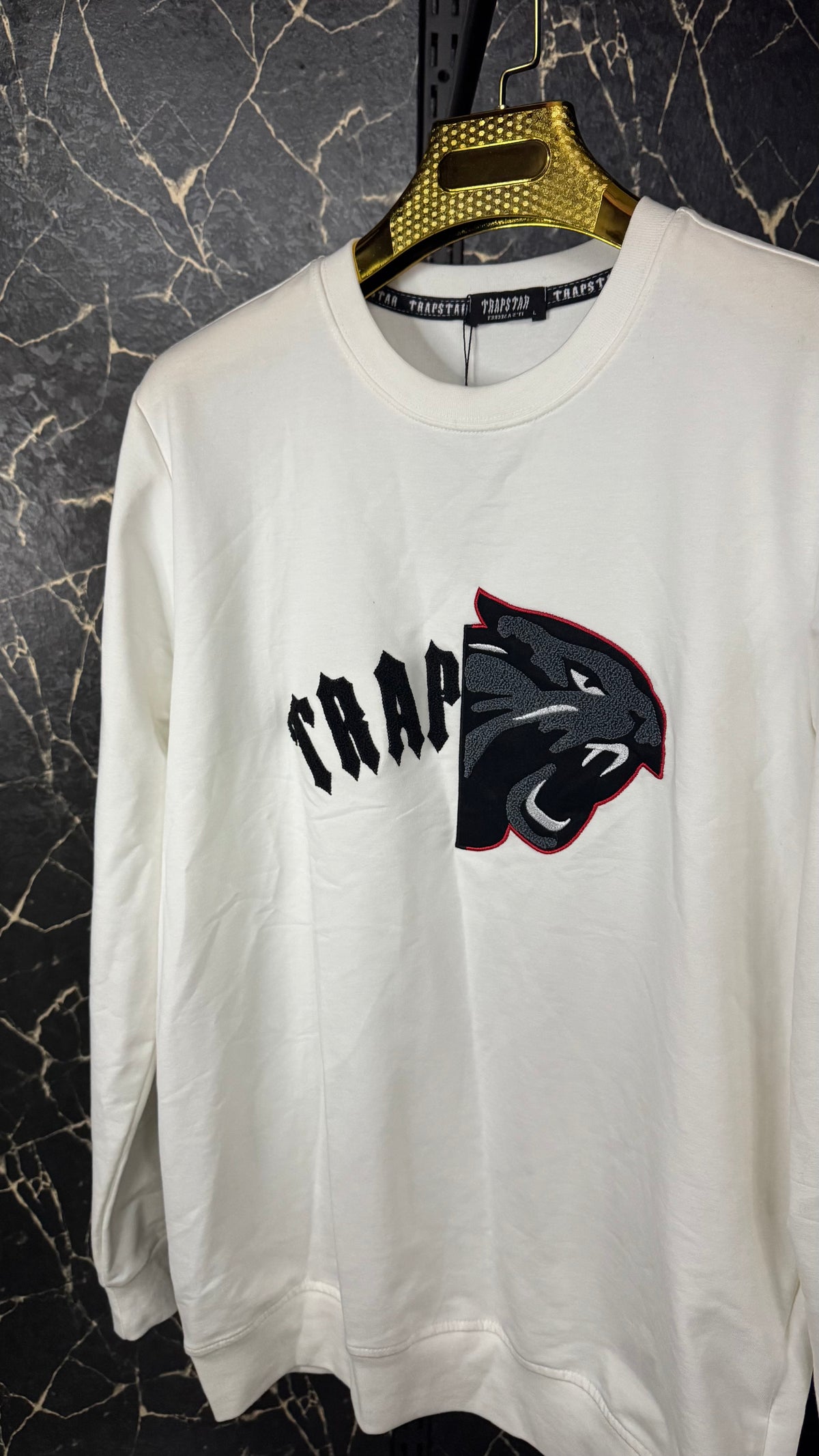 Trapstar Panther Nakışlı Sweatshirt – Beyaz