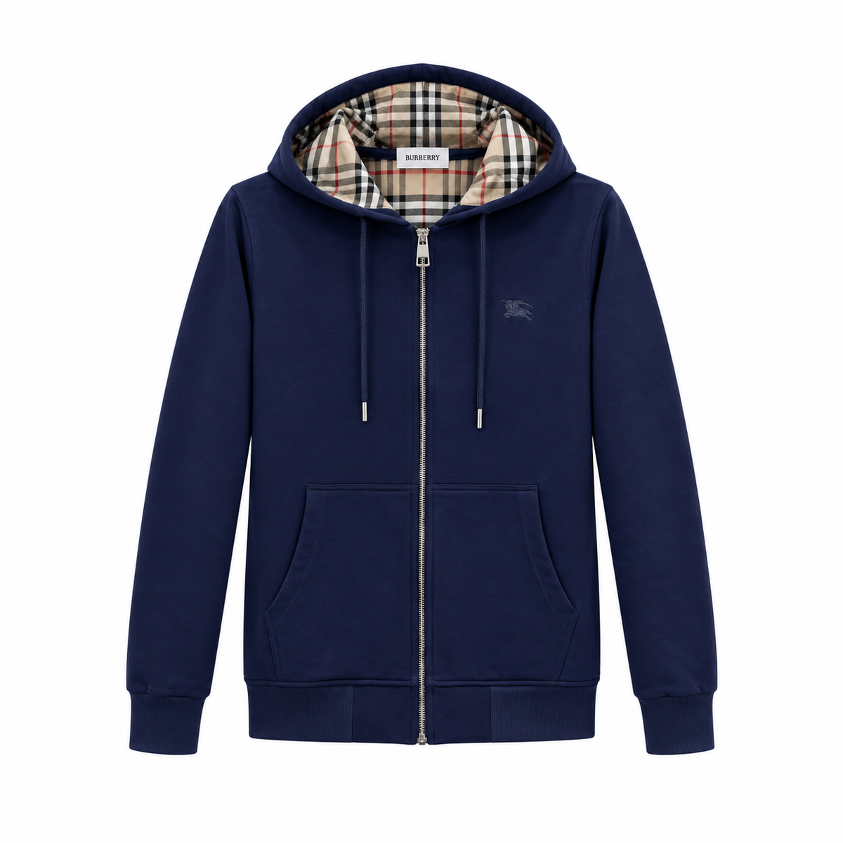 Burberry Fermuarlı Kapüşonlu Hırka - Koyu Lacivert