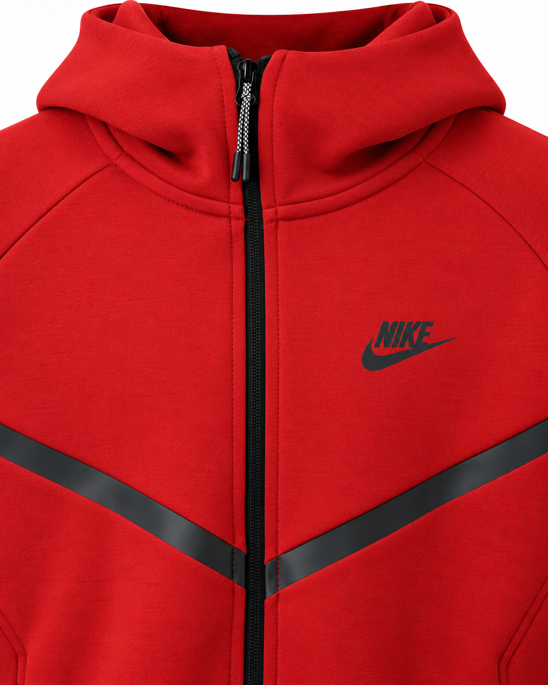 Nike Tech Fleece Fermuarlı Kapüşonlu Üst Kırmızı