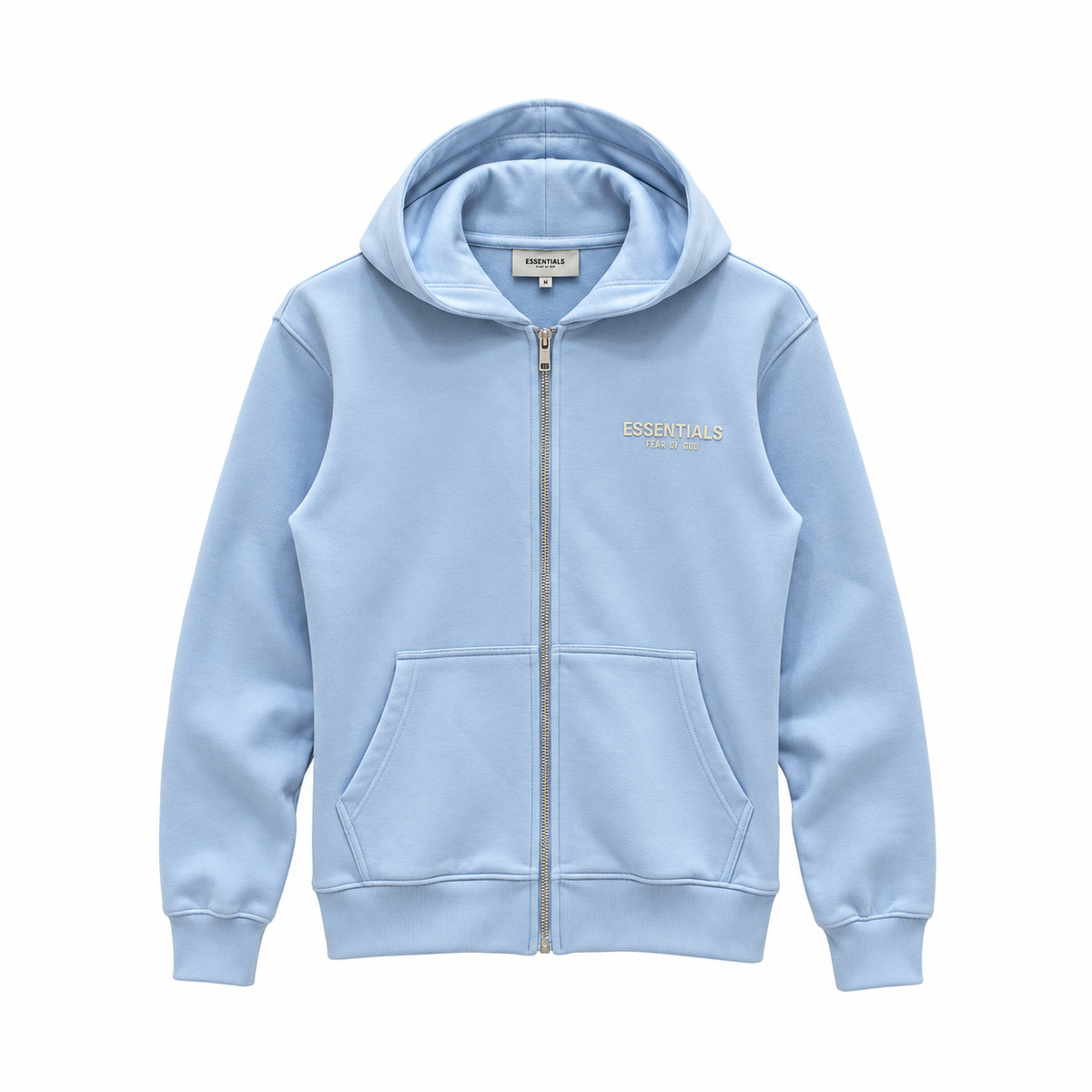 Essentials Fear of God Açık Buz Mavisi Fermuarlı Hoodie