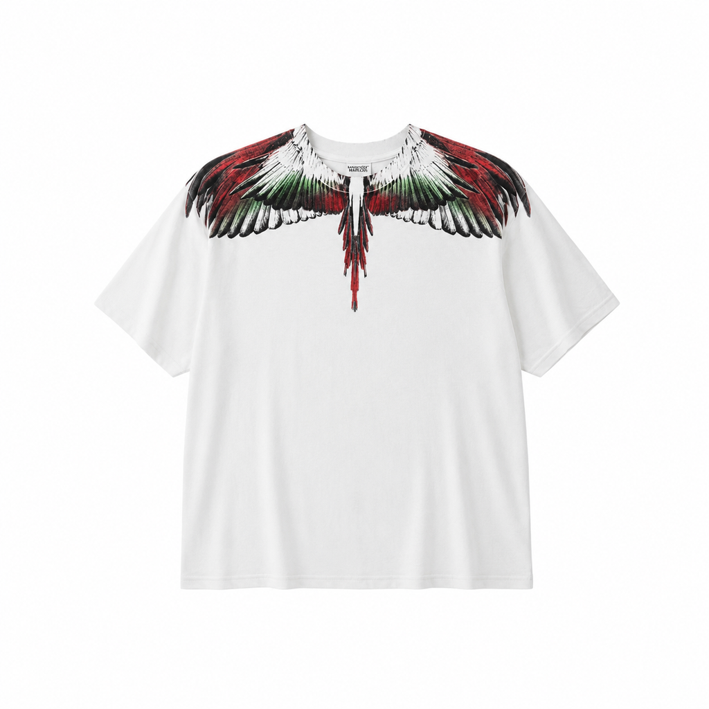 Marcelo Burlon Wings Beyaz Oversize Tişört