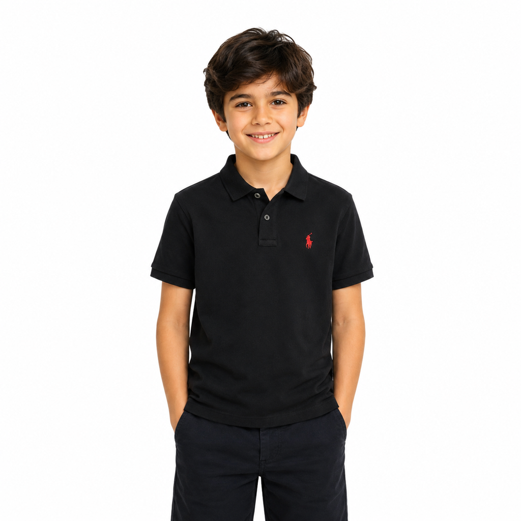 Polo Ralph Lauren Çocuk Siyah Polo Yaka Tişört
