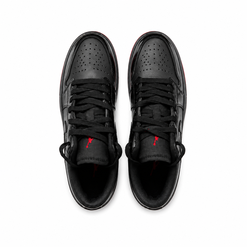 Air Jordan 1 Low Patent Black Red Sneaker